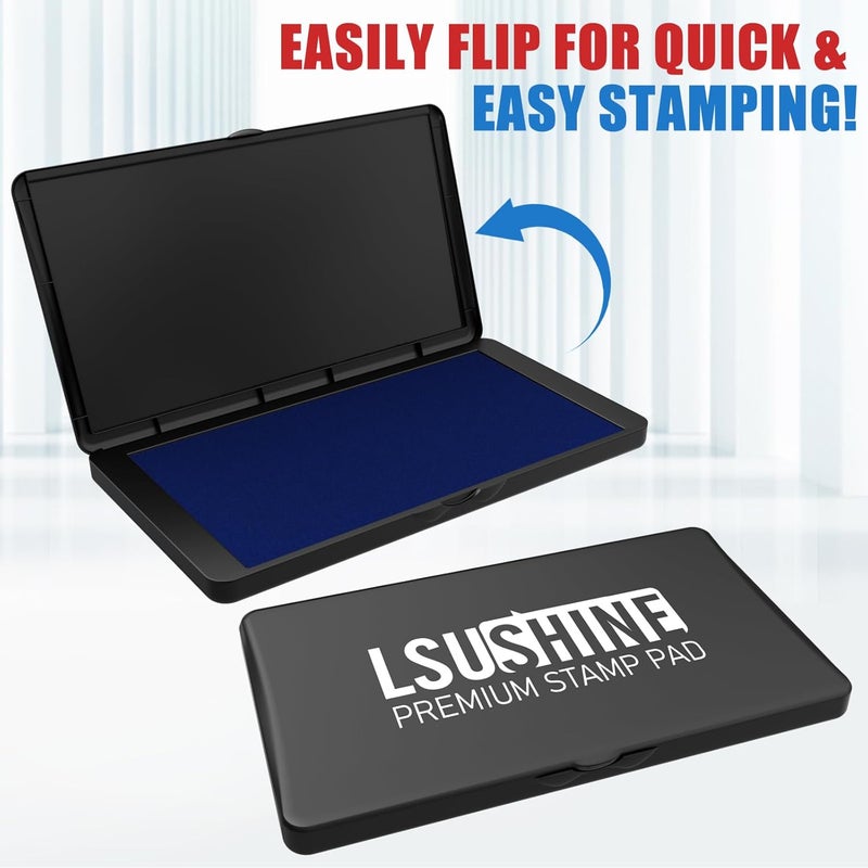 Lsushine Large Stamp Pad, 6.1 x 3.4 Inch Blue Ink Pad Premium Quality Felt Pad Rubber Stamp Ink Pad for Office, Home - Image 3